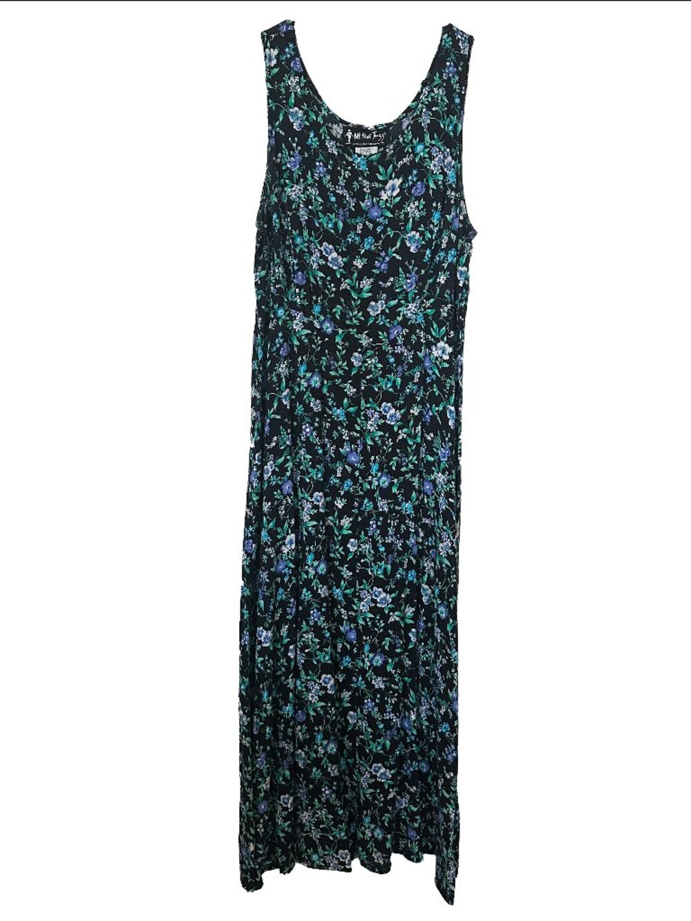 Perfect 90s All That Jazz Blue/Green Floral Maxi Dress Size 13/14
